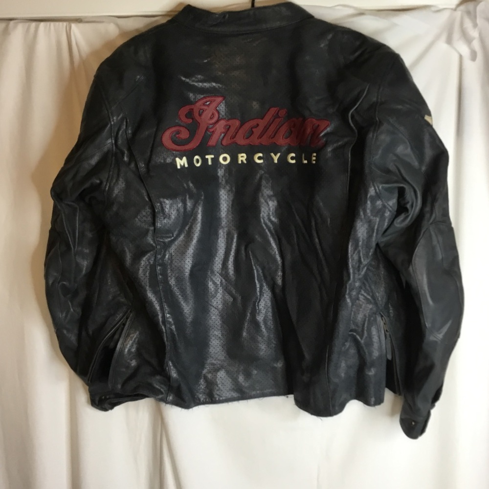 Grey Indian motorcycle perforated jacket size XXL